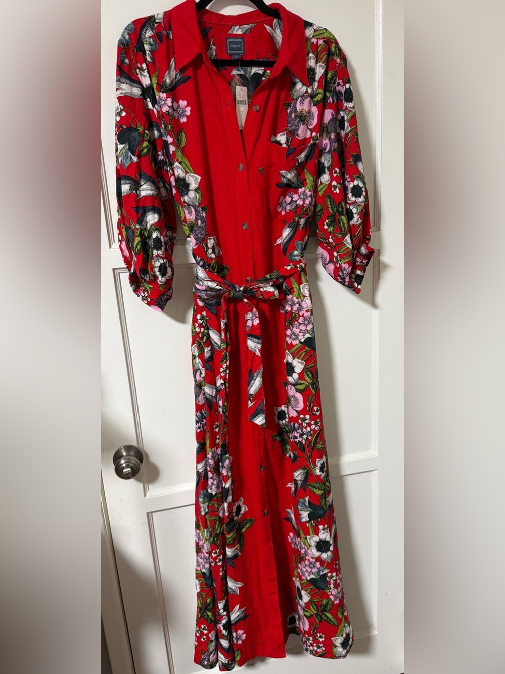 Maeve Mona Linen Blend Maxi Shirt Dress (Size L) NWT - Picture 2 of 6